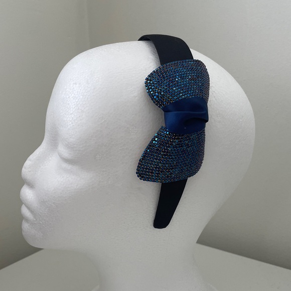 5005. Cära New York Navy Blue Rhinestone Headband - Picture 1 of 5